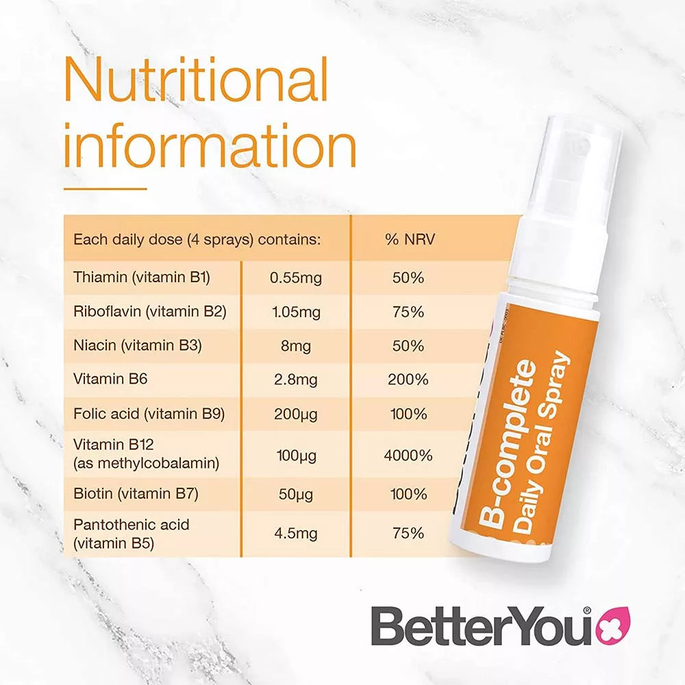 BetterYou B-Complete Oral Spray (25 ml, Natural Peach, Plum and Raspberry)