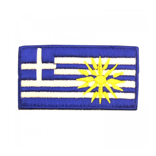 Κεντητό Σηματάκι - Ελληνική Σημαία με Αστέρι της Βεργίνας