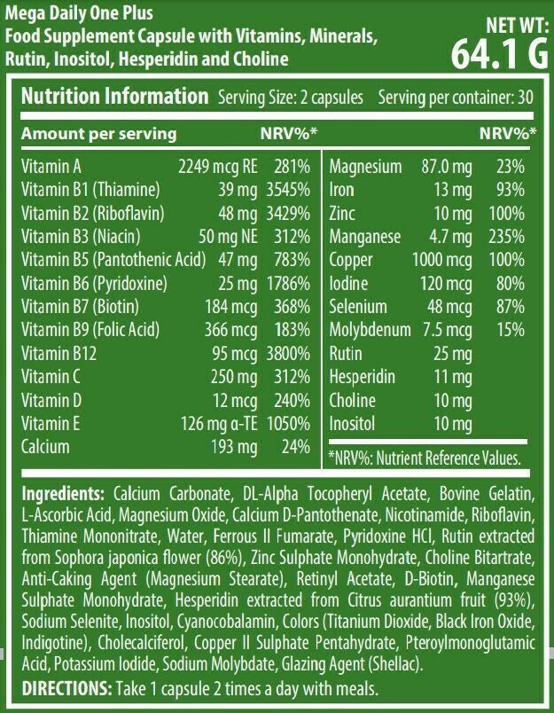 Scitec Nutrition Mega Daily One Plus Vitamin 200mg 60 capsules 
