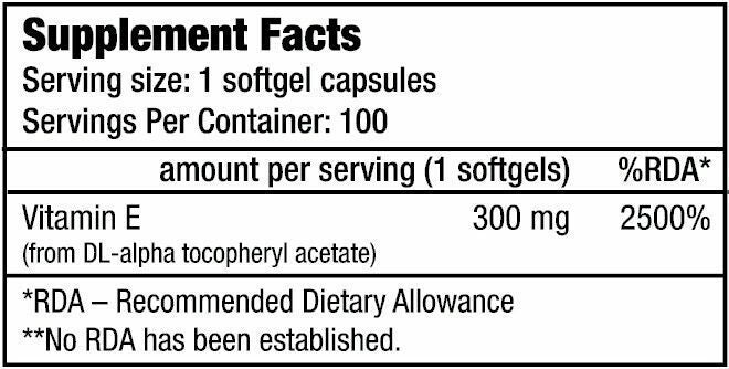 Biotech USA Vitamin E Βιταμίνη για Αντιοξειδωτικό 200mg 100 κάψουλες