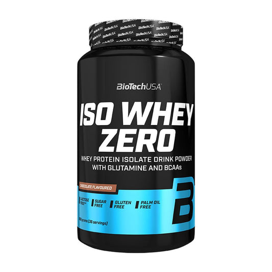 Biotech USA Iso Whey Zero With Glutamine &amp; BCAAs Whey Protein Without Gluten &amp; Lactose with Chocolate Flavor 908gr 