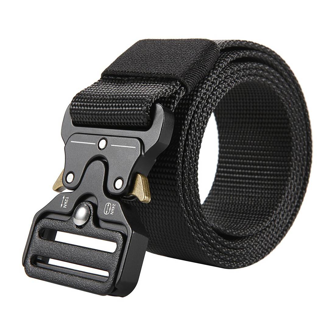 Military survival tactical belt, Black up to 125cm