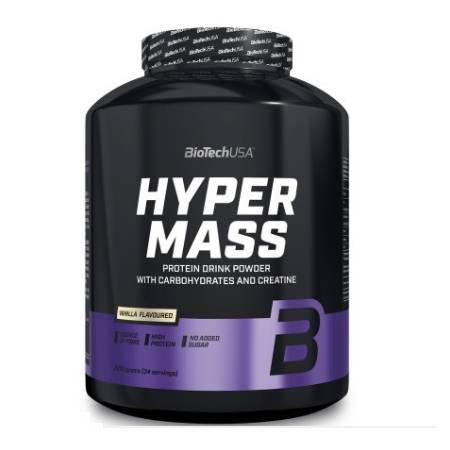 Biotech USA Hyper Mass Drink Powder with Carbohydrates &amp; Creatine Gluten Free Vanilla Flavor 2.27kg