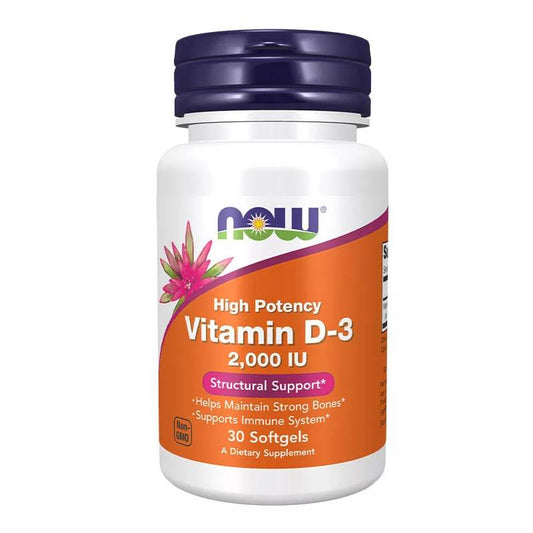 Now Foods Vitamin D-3 Βιταμίνη για Ανοσοποιητικό 2000iu 30 μαλακές κάψουλες