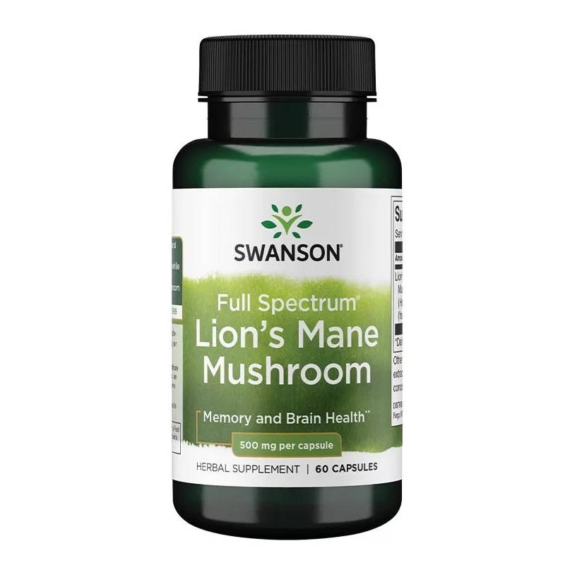 Swanson Lions Mane Mushroom 500mg 60 κάψουλες