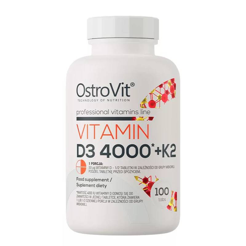 OstroVit Vitamin D3 4000 + K2 Βιταμίνη για Ανοσοποιητικό 4000iu 100 ταμπλέτες