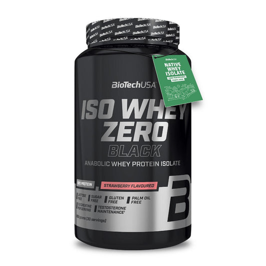 Biotech USA Iso Whey Zero Black Πρωτεΐνη Ορού Γάλακτος Χωρίς Γλουτένη & Λακτόζη με Γεύση Φράουλα 908gr