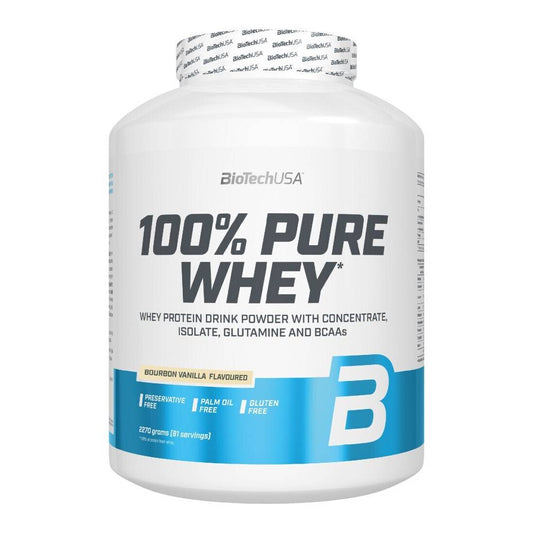 Biotech USA 100% Pure Whey Πρωτεΐνη Ορού Γάλακτος Χωρίς Γλουτένη με Γεύση Bourbon Vanilla 2.27kg