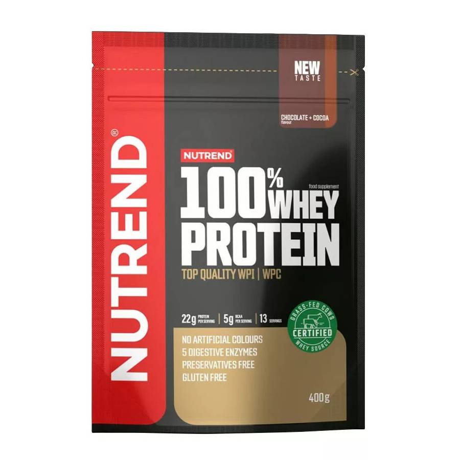 Nutrend 100% Whey Πρωτεΐνη Ορού Γάλακτος Χωρίς Γλουτένη με Γεύση Chocolate Cocoa 400gr