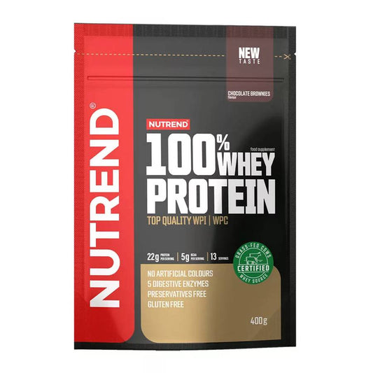 Nutrend 100% Whey Πρωτεΐνη Ορού Γάλακτος Χωρίς Γλουτένη με Γεύση Chocolate Brownie 400gr