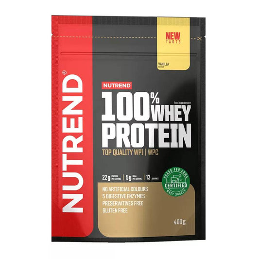 Nutrend 100% Whey Πρωτεΐνη Ορού Γάλακτος Χωρίς Γλουτένη με Γεύση Βανίλια 400gr