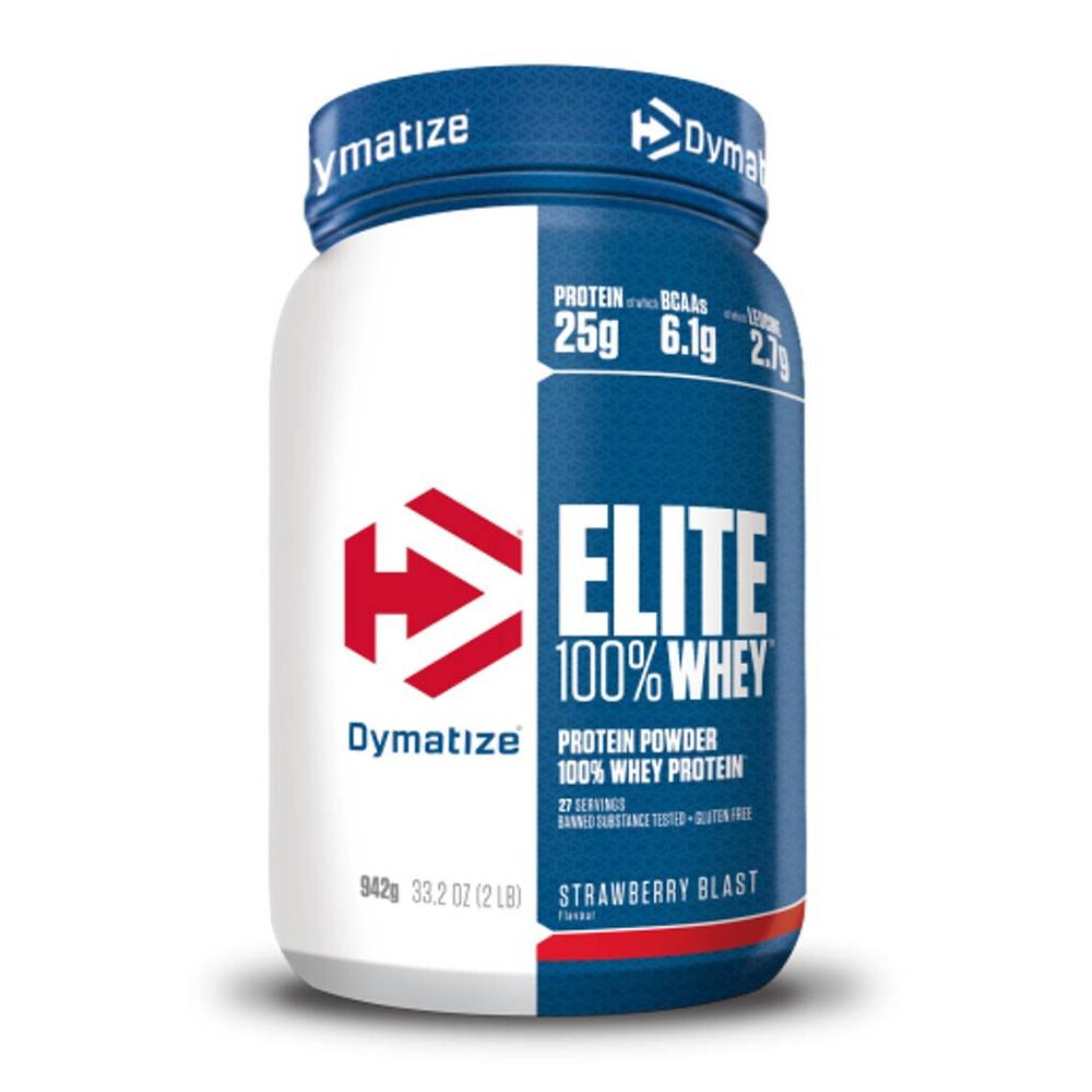 Dymatize Elite 100% Whey Πρωτεΐνη Ορού Γάλακτος Χωρίς Γλουτένη με Γεύση Strawberry Blast  942gr