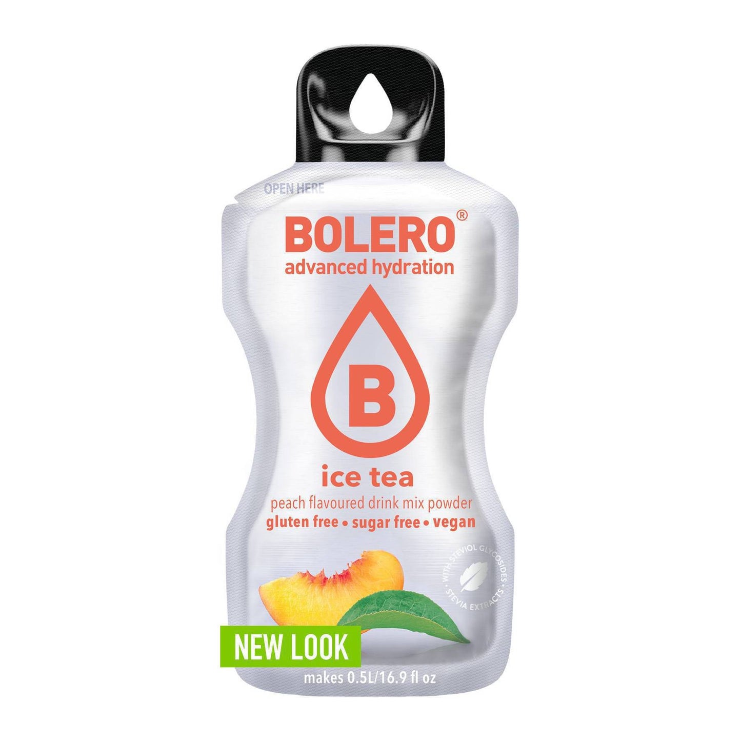 Bolero Χυμός σε Σκόνη 500ml σε Νερό Ice Tea Ροδάκινο Χωρίς Ζάχαρη 3gr 12τμχ