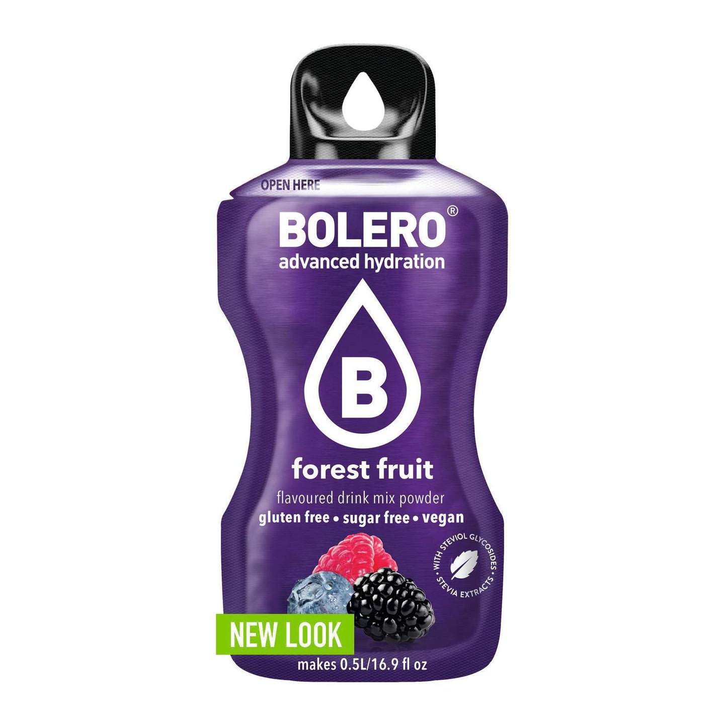 Bolero Χυμός σε Σκόνη 500ml σε Νερό Φρούτα του Δάσους Χωρίς Ζάχαρη 3gr 12τμχ