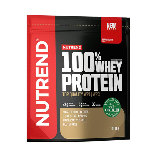 Nutrend 100% Whey Πρωτεΐνη Ορού Γάλακτος Χωρίς Γλουτένη με Γεύση Φράουλα 1kg