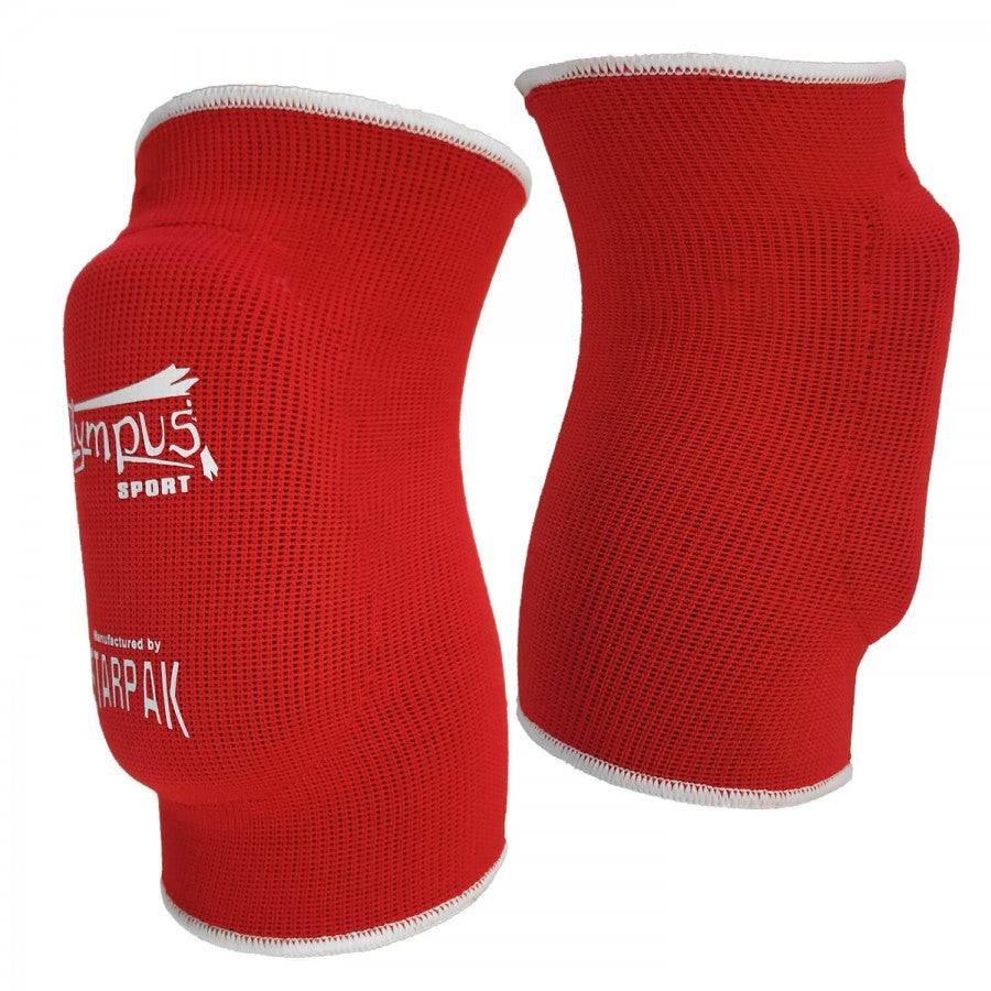 Olympus Cotton Knee Pads with Double-Sided Padding, Black/Red