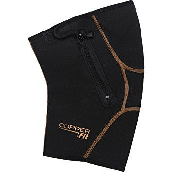 Copper Fit Knee Pad with Zipper, Black