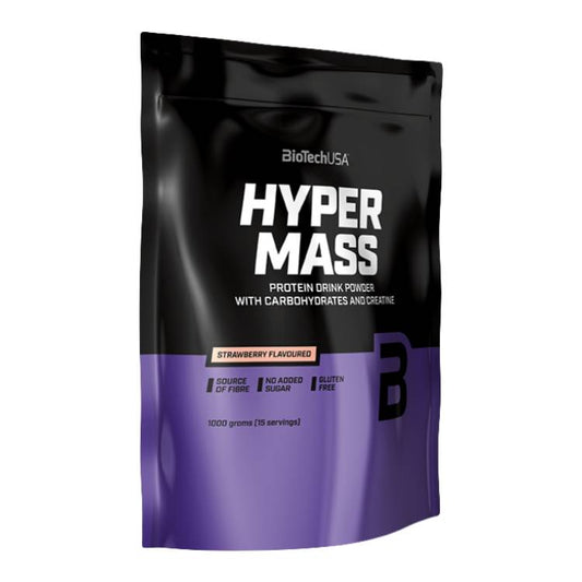 Biotech USA Hyper Mass Drink Powder with Carbohydrates & Creatine Χωρίς Γλουτένη με Γεύση Φράουλα 1kg