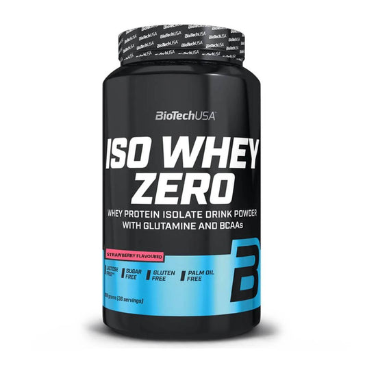 Biotech USA Iso Whey Zero With Glutamine & BCAAs Πρωτεΐνη Ορού Γάλακτος Χωρίς Γλουτένη & Λακτόζη με Γεύση Φράουλα 908gr