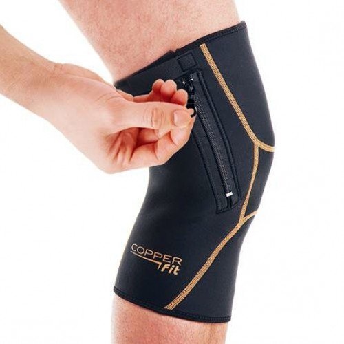 Copper Fit Knee Pad with Zipper, Black