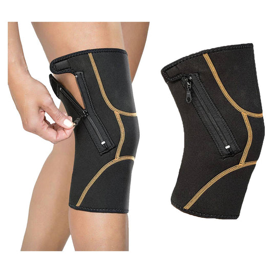 Copper Fit Knee Pad with Zipper, Black