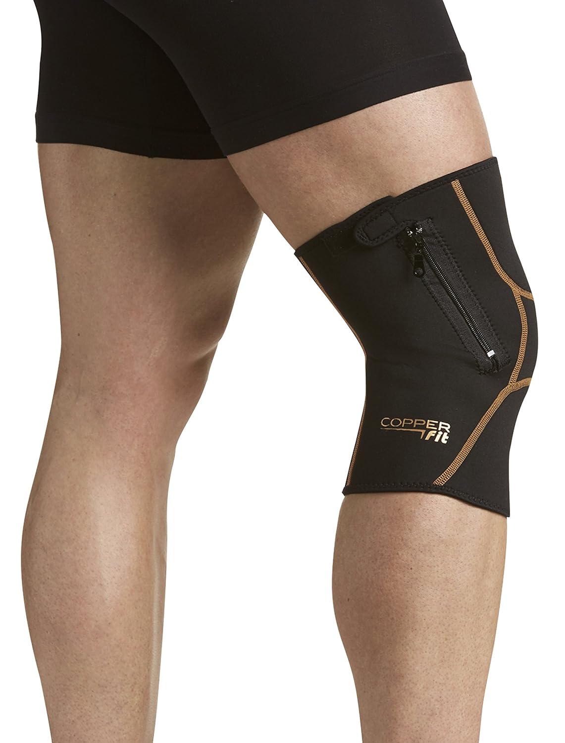 Copper Fit Knee Pad with Zipper, Black