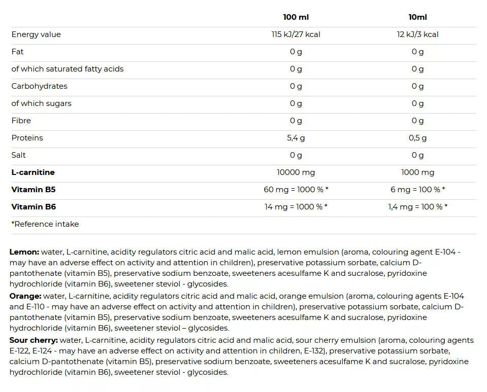 Nutrend Carnitine 100000mg με Γεύση Πορτοκάλι 1000ml