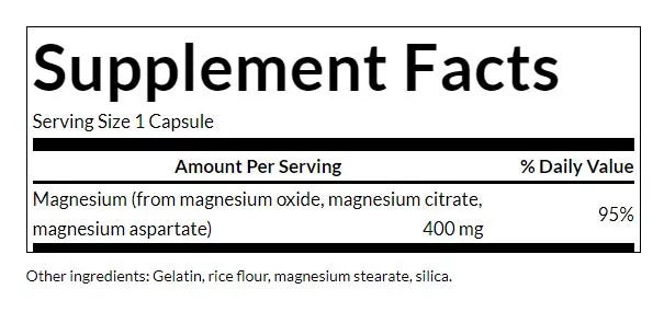 Swanson Triple Magnesium Complex 400mg 100 κάψουλες