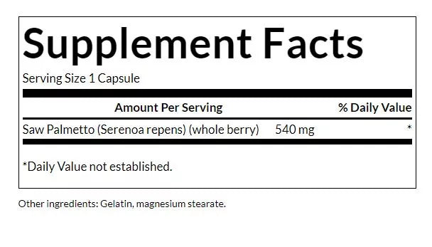 Swanson Saw Palmetto Συμπλήρωμα για την Υγεία του Προστάτη 540mg 100 κάψουλες