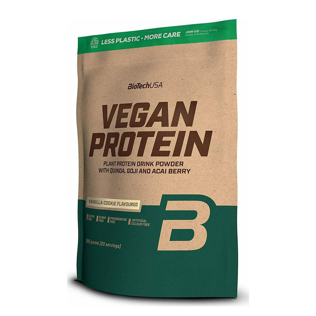 Biotech USA Vegan Protein Gluten &amp; Lactose Free 500gr, Vanilla Cookie 