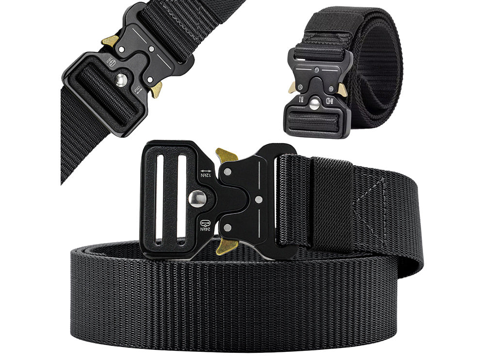 Military survival tactical belt, Black up to 125cm