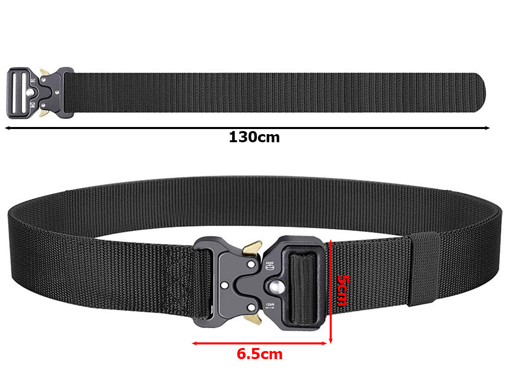 Military survival tactical belt, Black up to 125cm