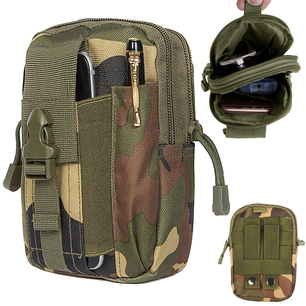 Tactical Camo Military Belt Pouch, (18cm x 12cm x 6cm)