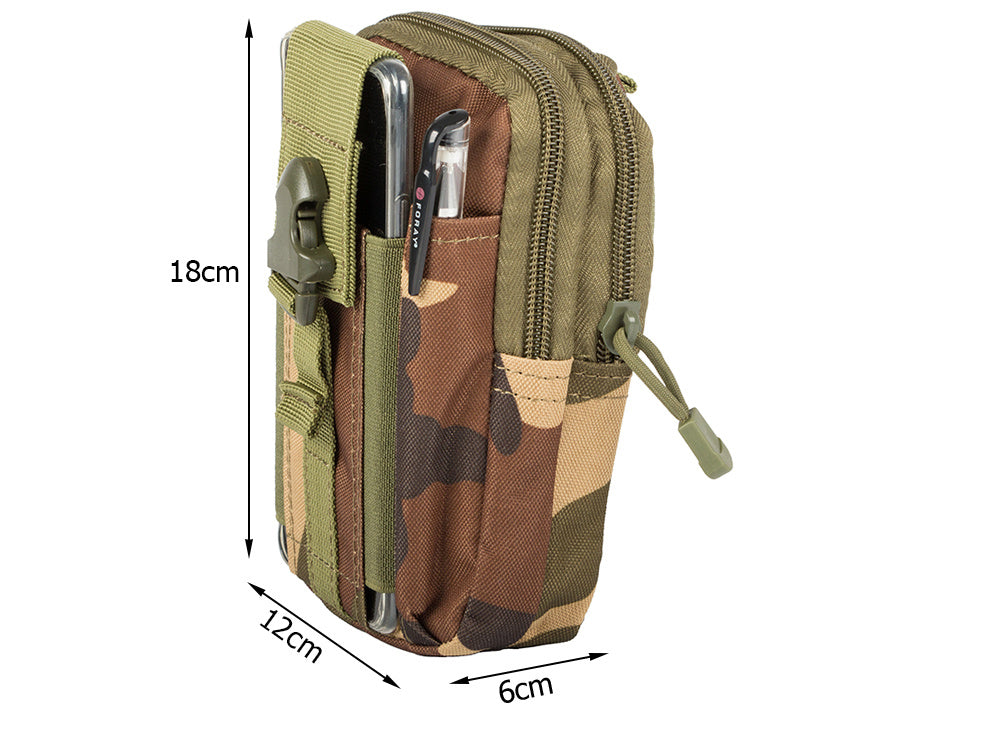 Tactical Camo Military Belt Pouch, (18cm x 12cm x 6cm)