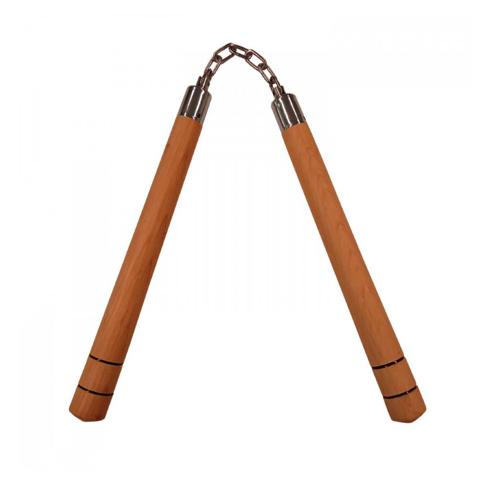 Nunchaku - Wooden 2 Black Stripes