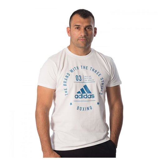 Κοντομάνικη Μπλούζα Adidas COMMUNITY II Boxing, Άσπρο