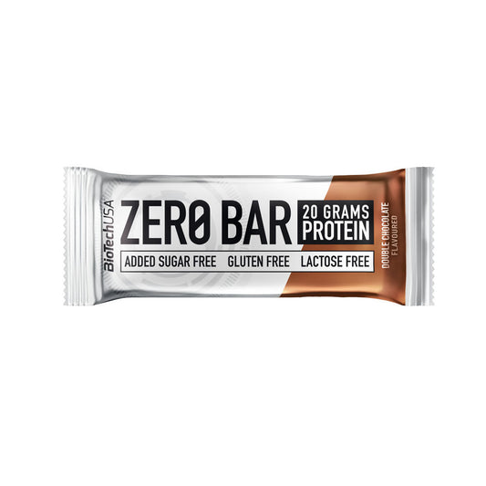 Biotech USA Zero Bar with Native Whey Isolate Bar with 40% Protein &amp; Double Chocolate Flavor 50gr